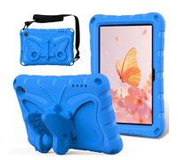 EabHulie Kid-Friendly Case for Fire HD 7" 2022, Lightweight EVA Shockproof Protective Cover with Butterfly Kickstand & Shoulder Strap Blue