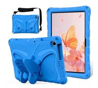 EabHulie Kid-Friendly Case for Huawei MatePad SE 10.1"/T10s 10.1"/T10 9.7", Lightweight EVA Shockproof Protective Cover with Butterfly Kickstand & Shoulder Strap Blue