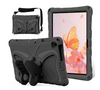 EabHulie Kid-Friendly Case for Huawei MatePad SE 10.1"/T10s 10.1"/T10 9.7", Lightweight EVA Shockproof Protective Cover with Butterfly Kickstand & Shoulder Strap Black