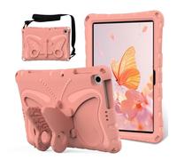 EabHulie Kid-Friendly Case for Huawei MatePad SE 10.1"/T10s 10.1"/T10 9.7", Lightweight EVA Shockproof Protective Cover with Butterfly Kickstand & Shoulder Strap Pink