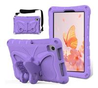 EabHulie Kid-Friendly Case for Huawei MatePad T8 8.0" 2020, Lightweight EVA Shockproof Protective Cover with Butterfly Kickstand & Shoulder Strap Purple