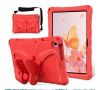 EabHulie Kid-Friendly Case for Lenovo Tab M10 10.1" 3rd Gen TB-328F 2022, Lightweight EVA Shockproof Protective Cover with Butterfly Kickstand & Shoulder Strap Red