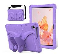 EabHulie Kid-Friendly Case for Lenovo Tab M10 10.1" 3rd Gen TB-328F 2022, Lightweight EVA Shockproof Protective Cover with Butterfly Kickstand & Shoulder Strap Purple