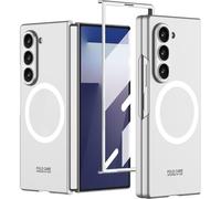 Eabhulie Magnetic Case for Samsung Galaxy Z Fold 8 Ultra, Hard PC Matte Cover with Screen Protector Silver