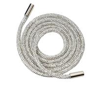 EABKLPQRS Cord Replacement Drawstrings, Crystal Diamond Rhinestone Drawstring Rope 120cm Multicolor Replacement Accessories(White)