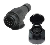 Eacalyc 13 Pin Trailer Socket and Plug 13Pin Towing Plug Female Electrics 13-Pin Male Trailer Socket Connector 12V Waterproof Trailer Male and Female for Truck RV Boat or Trailer