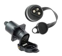 Eacalyc 3 Pin Trailer Plug and Socket, 12V 3Pin Electrics Plug Towing Socket Connector 3-Pin Waterproof Trailer Male and Female for Agricultural Machinery, Truck, Tractor, Boat