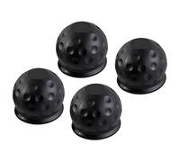 Eacalyc 4 x Tow Ball Cover Black Rubber Towing bar ball cap 50mm Soft Trailer Hitch Ball Cover Protect for Towing Trailer Caravan