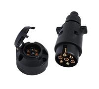Eacalyc 7 Pin Trailer Plug Socket 7Pin Electrics Plug Towing Socket 7-Pin Trailer Connector 12V Waterproof Male and Female for Truck RV or Boat
