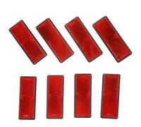 Eacalyc Self Adhesive Reflectors Stick-on Red Trailer Rear Reflectors for Gate Posts Rectangular Caravan Reflectors for Trailer Bike Truck Lorry or Agricultural Machines Pack of 8