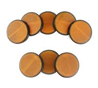 Eacalyc Trailer Round Rear Reflectors Self Adhesive Yellow Reflectors Stick-on Caravan Reflectors for Gate Posts Trailer Bike Truck Lorry or Agricultural Machines Pack of 8