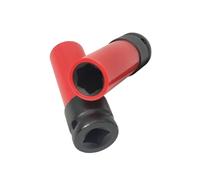 Eacam 17mm Lug Socket, 6-Point Flower Design Impact Socket, 1/2in Square Drive, Replacement for Benz, 87mm Long with Protective Plastic Sleeve