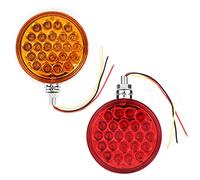 Eacam 48LED Double Face Single Stud Mount Side Marker Stop Light, Reflective Sealed Light, IP65 ABS Chrome Housing, Super Bright LED