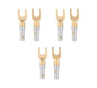 Eacam 6 Pcs Gold Plated 4mm Banana U Fork Y Spade Plug Speaker Wire Connector Screw Type Solder, Signal Path Between Components, Stable and Optimal Signal Transmission with Cable,