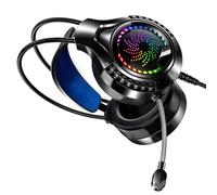 Eacam 7.1 Sound Channel RGB Wired Computer Headset Soft Earmuffs Comfortable for Gaming USB 3.5mm