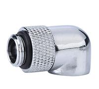 Eacam 90 Degree Angle Tube Fitting PC Water Cooling G1/4 Thread Elbow Connector, Sturdy Brass Connector with Silicone Ring, Easy Installation Water Cooling Fitting, Wide Application for (Silver)