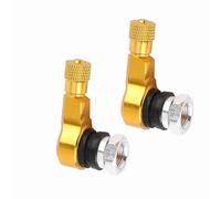 Eacam 90 Degree Tubeless Snap-In Valves, Aluminum Alloy Wheel Tire Valve Stems Caps, Portable Design, Necessary Tool for Inflation and Air Pressure Checking, Made of Aluminium Alloy (Gold)
