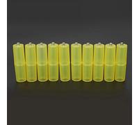Eacam AAA to AA Battery Converter Adapter, Durable ABS Material, Lightweight, Small Size, 10PCS Batteries Holder Case Switcher (Yellow)