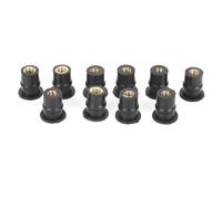 Eacam Brass Rubber Well Nuts Kit M5 X 0.8mm, 5mm/0.2in 10Pcs Set for Ducati,
