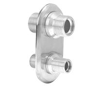 Eacam Bulkhead Connector with Car 2-Port Air Conditioner, Machined from 6061-T6 Billet Aluminum Alloy, Compatible with All Common OEM and Aftermarket Air Conditioning and Heater (Silver)