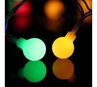 Eacam Christmas Holiday String Light, Room Decor Outdoor Camping Hanging Lamp, Warm White Always On Flashing, for Home Garden Tree Dress Up (Ball [Battery Model with Flashing] [6m 40 Lights])