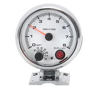 Eacam Chrome Bracket 3.75in 0-8000 RPM Gauge Tachometer, 7 Color Background Lights, Universal Fit for 4/6/8 Cylinder 12V Gasoline Vehicles, Step Motor, Easy Installation with English