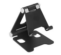 Eacam Desktop Phone Holder, Adjustable Mobile Phone Bracket, 360 Degree Rotation for Enhanced Comfort, Perfect for Students, Aluminium Alloy, Black, 1 Unit