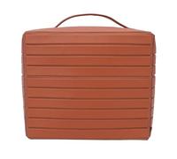 Eacam Fold Down Makeup Bag with Large Capacity,Water Proof Zippered, Travel Cosmetic Case Toiletry Bag,Perfect Companion for Business Trips, Vacations, or Daily Gym Sessions,The (Brown)