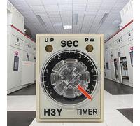 Eacam H3Y-2 Delay Timer Timing Relay Timer Switch 8 Pin 0-5S 5A Adjustable Transparent Dial Compact Design with Brass Contact for Electric Home Appliance Industrial Control (12VDC)