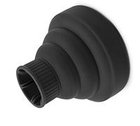 Eacam Hair Dryer Diffuser, Silicone Collapsible Travel Portable Folding Blow Dryer Attachment, Heat & Air Diffuser for Curly Hair, Minimize Frizz, Bright Color, Easy to Install, (Black)