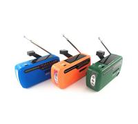 Eacam Hand Crank Solar Radio 1200mAh Rechargeable Portable Power Bank LED Flashlight AM/FM / SW1 / SW2 World Band with Cell Phone Charger, Solar Outdoor Emergency Camping (Red)