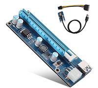 Eacam PCI-E 16x Adapter, Power Cord for Graphics Card Mining, Stable Power Supply, Original Connector, Easy to Install, Thick Copper Core Cable, Compatible with OS, 0.6M Cable