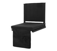 Eacam Portable Stadium Seat with Back Support Thickened Foam Padded Cushion Reinforced Steel Frame Foldable with Handle Shoulder Strap for Bleacher Chair Outdoor Events Concerts (Black)