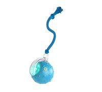 Eacam Smart Interactive Ball Cat Toy, 3 Adjustable Speeds, with Rope, Toy for Indoor Cats, Obstacle Avoidance Function, Bite Proof, Realistic Bird Chirping Sound, Cat Ball Toys (Blue)