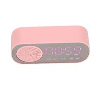 Eacam Speaker, Large LED Screen, Dual Alarm Clock Mini Radio Speaker with FM, Multiple Playback Modes with Mirror Clock Speaker for Reading Travel