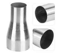 Eacam Stainless Steel Exhaust Pipe Adapter, 51MM to 63MM Universal Connector Tube, Made of 201 Stainless Steel, High, with 57MM for 76MM (51-76MM)