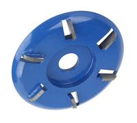 Eacam Steel Wood Carving Disc, 6-Teeth Milling Cutter for Woodworking, Alloy Steel Angle Grinder Tool with Tungsten Steel Tooth, 3.5in Diameter, Sturdy and Easy to Use for Softwood, (Curved)