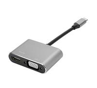 Eacam Type-C Adapter with, VGA and DisplayPort, HD 4K Video Hub for Computer Extension, Suitable, Aluminium Alloy Design, 1 Unit (Gray)