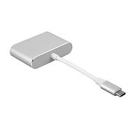 Eacam Type-C Adapter with, VGA and DisplayPort, HD 4K Video Hub for Computer Extension, Suitable, Aluminium Alloy Design, 1 Unit (Silver)