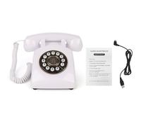 Eacam Vintage Telephone Recorder with Wireless BT Function, 8GB Voice Record, Speaker, Perfect for Wedding Phone Guest Book, Bridal Shower, Birthday Party (White)