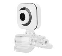 Eacam Webcam PC Peripheral Computing Accessory 480P HD Camera USB Web Camera Built in Microphone Plug and Play Adjustable Rotation White for Online Class Learning Live Webcast