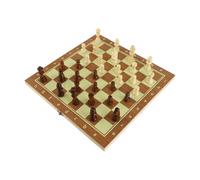 Eacam Wooden Chess Set Tabletop Chess Family Foldable Board Solid Wood Pieces Scratch Fine Wood International Game Set for Ages 6+ (Brown)
