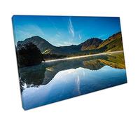 EACanvas First Light on Buttermere in The Lake District Cumbria Ready to Hang Wall Art Print Picture For Home Office Decor 76x51cm (30x20In)