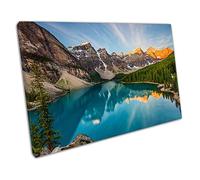 EACanvas Moraine Lake Rocky Mountains Canada Canadian Landscape Ready to Hang Wall Art Print Picture For Home Office Decor 91x61cm (36x24In)
