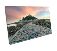 EACanvas St Michael's Mount near Penzance Mount's Bay Cornwall Ready to Hang Wall Art Print Picture For Home Office Decor 61x41cm (24x16In)