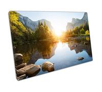 EACanvas Stunning sunrise Yosemite valley Lake National Park California Canvas Wall Art Print Picture For Home Office Decor 91x61cm (36x24In)
