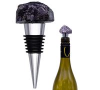 Each Piece Unique Natural Amethyst Crystal Stone Metal Chamagne Wine Bottle Stopper