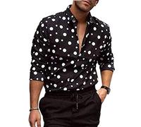 each women Mens Polka Dot Shirts Long Sleeve Printed Shirt Casual Shirt Tops Unique Pattern