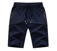 each women Mens Summer Shorts Men's Cotton Jogger Sweatpants Teens Elastic Waist Plus Size 1/2 Tracksuit with Zip Pockets