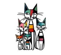 Eachave Cat Metal Wall Art Decor Iron Wall Sculptures- 27cm x 40cm Colorful Mid-Century Cat Retro Signs, Classic Design for Home, Living Room, Bedroom, Kitchen & Office